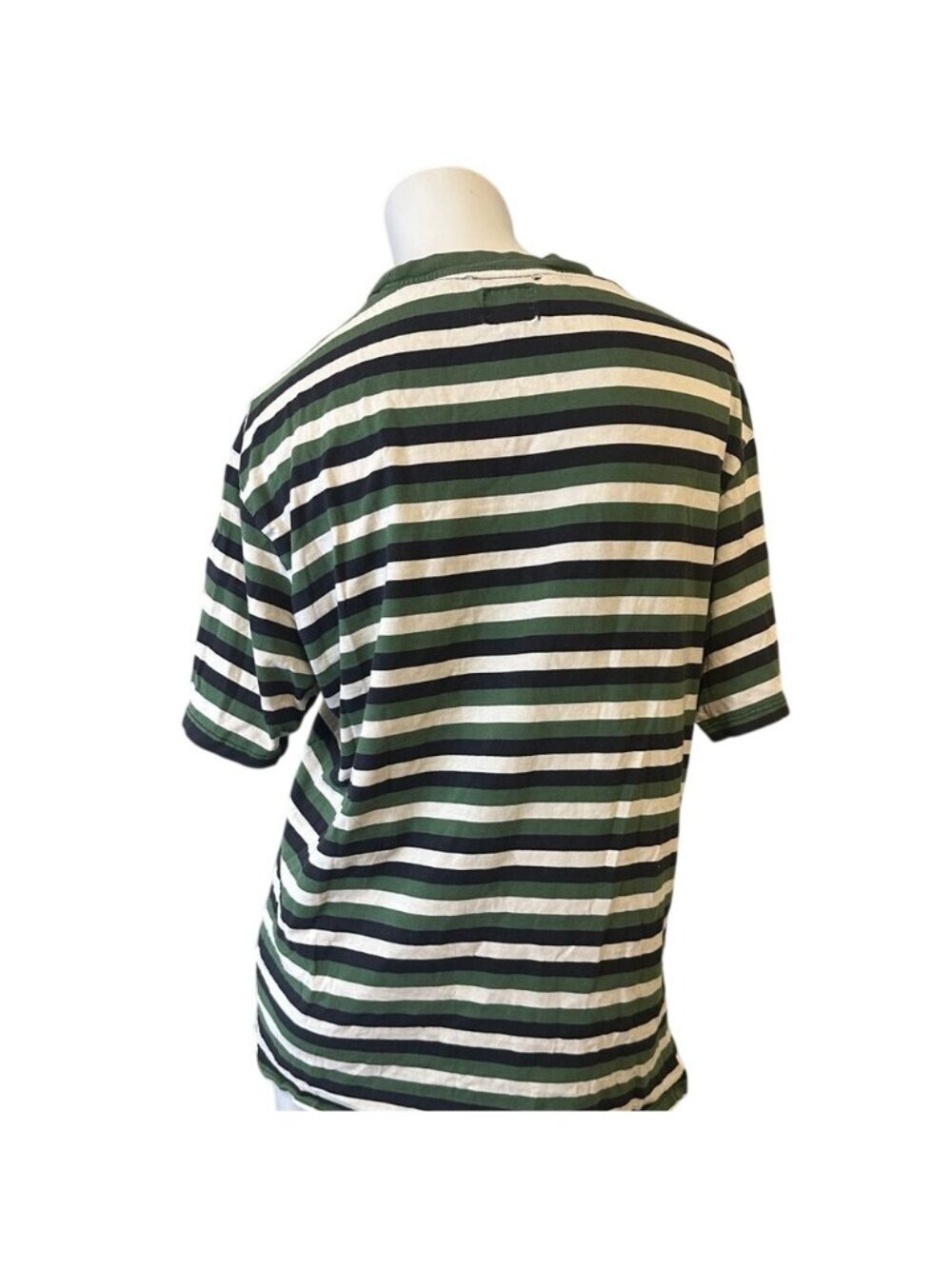 GUESS Los Angeles Original Striped Embroidered Spellout T Shirt Y2K - Picture 3 of 4